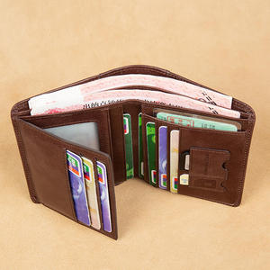 กระเป๋าสตางค์แบบสั้น Andong RFID Block สำหรับผู้ชาย หนังวัวแท้ กระเป๋าเงินผู้ชายทรงบาง พับสามตอน ใส่บัตรได้ - Product Image 3