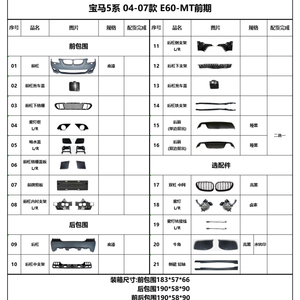Stock Large Surround the Old E60 Barras delanteras y traseras MT Surround the Middle <span class=keywords><strong>Net</strong></span> Adecuado para 05-10 <span class=keywords><strong>BMW</strong></span> <span class=keywords><strong>5</strong></span> Series E60 Modified M5 - Product Image 2