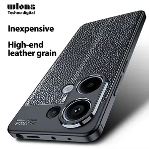 Tpu Soft Phone Case For Redmi Note13 Precision Hole Lychee Plating Mobile Drop Proof Anti Fall Cover Skin Friendly