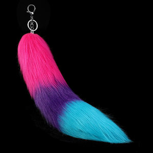 Llavero de Cola de Zorro de Peluche, Llavero de Cola de Lobo Therian para Fiestas y Cosplay - Product Image 4