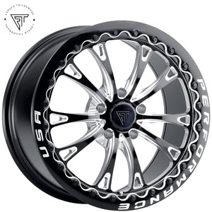 ล้อรถแข่งน้ำหนักเบาสีดำแบบฟอร์จ 15x8J 15x4 20x10J อลูมิเนียมบีดล็อค แดร็ก 5x4.5 7.9 แบ็คสเปซ 100 มม. - Product Image 2