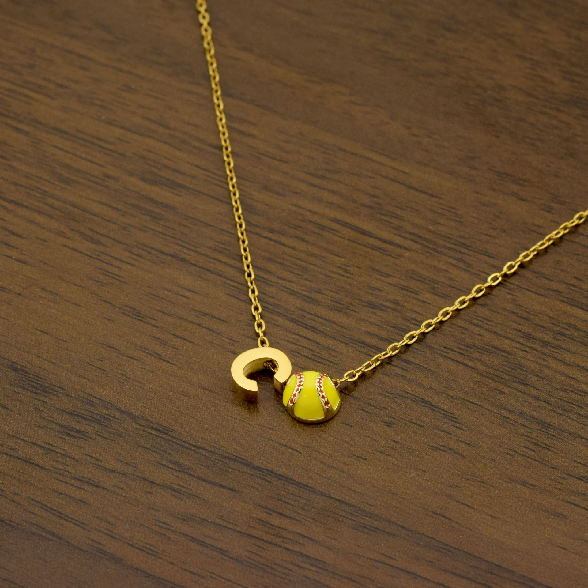 Collier lettre C en or 2160, barre de 457CM