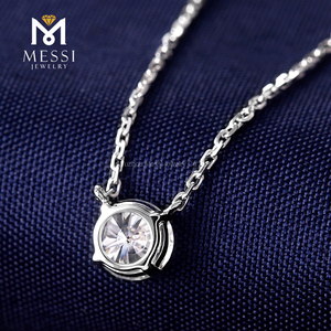 Collier rond brillant en or 18k et blanc, <span class=keywords><strong>prix</strong></span> d'usine, collier militaire, bijoux en or massif, 0.8 - Product Image 4