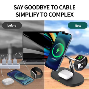 Base de Carga Inalámbrica 3 <span class=keywords><strong>en</strong></span> 1 para Teléfono, Carga Inalámbrica Rápida para <span class=keywords><strong>Apple</strong></span> Watch/iPhone 15/Air Pods, Estación de Carga - Product Image 6