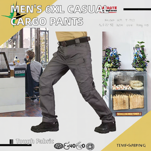 กางเกงคาร์โก้ผู้ชายไซส์ใหญ่คุณภาพสูง เอวกลาง ผ้าแคนวาสเนื้อปานกลาง สีพื้น ระบายอากาศได้ดี ทรงตรง กระเป๋าข้างแบบเรียบ - Product Image 2