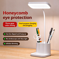 Lampe de lecture LED multifonctionnelle et flexible avec porte-stylo, rechargeable, à commande tactile, protection des yeux, pour chambre et bureau