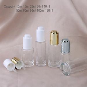 En stock – Flacon compte-gouttes cylindrique en verre transparent de 120 ml (<span class=keywords><strong>4</strong></span> oz) à épaulement plat pour cosmétiques, flacon compte-gouttes de 2 oz pour huile de parfum - Product Image 5