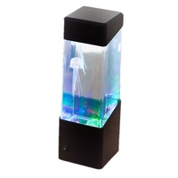 Nouvelle lampe de poisson LED transfrontalière Petite lampe de méduse de simulation carrée de bureau à LED Lumière d'ambiance à changement de couleur