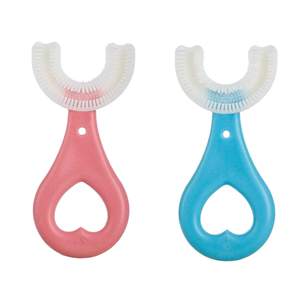 Brosses à dents manuelles en silicone ultra-douces en forme de U pour bébés et enfants, idéales pour le nettoyage des dents et comme anneaux de dentition. - Product Image 2