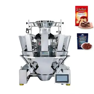 Pesadora de 10 cabezales de alta precisión que pesa 1kg máquina de envasado de alimentos bolsita galleta cereal patatas fritas máquina de envasado