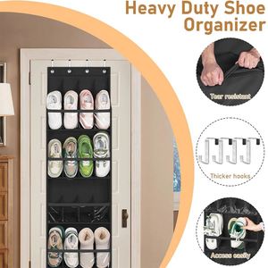 Organizador de Zapatos Plegable de Tela con 17 Bolsillos para el Hogar, Bolsillos Grandes para Colgar sobre la Puerta, para Armario o Sala de Estar - Product Image 5
