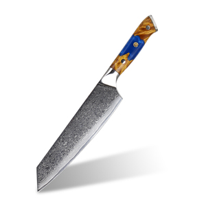 Dao bếp chuyên nghiệp 8 inch Kiritsuke, lưỡi thép Damascus, cán gỗ ổn định bằng nhựa, hoàn thiện thủ công - Product Image 1