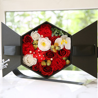 Ensemble de roses artificielles en savon de luxe, couleur dégradée, boîte cadeau pour la Saint-Valentin, la fête des pères, Thanksgiving, Noël