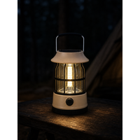 Lanterne de camping LED rechargeable solaire JD-L901BR avec port Type-C, gradation progressive, lampe rétro portable à suspendre, étanche IP44 pour l'extérieur