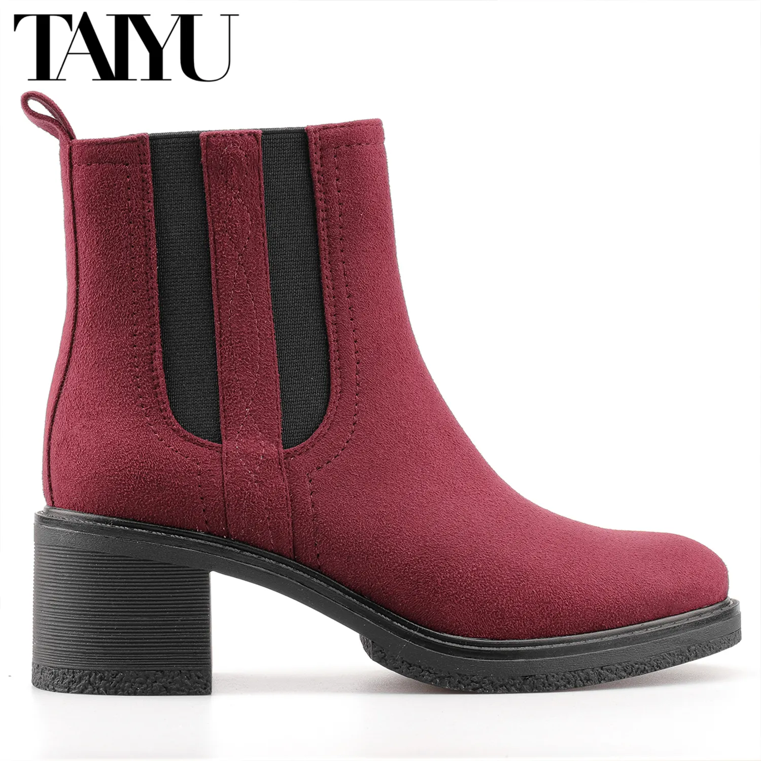 Stiefel Damen 2023 New Fashion Women's Short Boots Side Zipper Wine Red Comfortable Ladies Low Heels Pu Leather Shoes