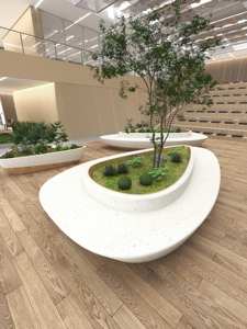 쇼핑몰 및 공원용 패션 디자인 인조석 화단 의자 - Product Image 4