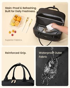 Bolsa de Almuerzo Plegable Aislada de Poliéster para Mujer, Grande, 15.5L, Nevera Portátil Impermeable con Tapa Triangular Antideslizante de Lujo - Product Image 5