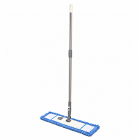 Serpillère plate OEM personnalisée en microfibre chenille avec manche en acier inoxydable, double usage humide/sec, pour l'entretien des sols en bois dur et carrelés