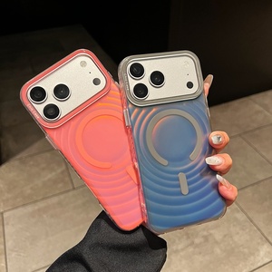 เคสโทรศัพท์แบบแม่เหล็กไล่เฉดสีด้านลายริ้ว สำหรับ iPhone 18 14 15 16 17 Pro Max รองรับการชาร์จไร้สาย ป้องกันด้านหลัง - Product Image 4