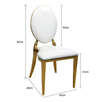 Chaises d'hôtel en acier inoxydable Mary White en cuir PU pour banquets, mariages, événements, fêtes et salles de réception, restaurants