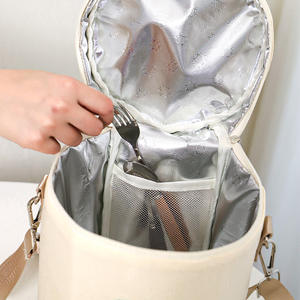 Bolsa de almuerzo aislada Cotton Road, bolsa redonda de tela Oxford para llevar en la mano, para trabajadores de oficina y estudiantes - Product Image 5