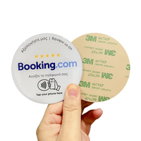 Etiqueta adhesiva epoxi NFC, tarjeta de menú de mesa RFID, código QR, redes sociales, NFC, revisión de Google, placa epoxi