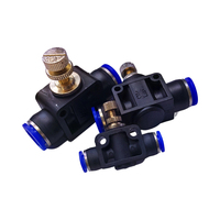 Raccord rapide pneumatique SA avec valve de régulation pour tube de conduite d'air 4 6 8 10 Connecteur de tuyau d'air unidirectionnel