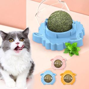 Venta al por mayor de productos para mascotas, Bola de hierba gatera de pared giratoria, plantas naturales, juguete para gatos, juego de gatos, Limpieza de dientes molares, juguete de hierba gatera de oveja - Product Image 5