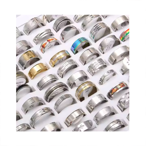 Cincin Pria <span class=keywords><strong>Stainless</strong></span> Steel Murah Grosir, Perhiasan untuk Pria dan Wanita, Hadiah Perhiasan, Batch Campuran Cincin - Product Image 1