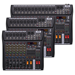 Mezclador de audio profesional GJS de 6, 8 y 12 canales y consola de mezclas con alimentación phantom de 48v para estudio en casa, ordenador y transmisión en vivo. - Product Image 1