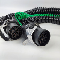 Conector de Remolque Personalizado de 15 Pines EBS 24V, Cable de Alimentación para Remolque de Alta Resistencia, Cable en Espiral con Enchufe, Nuevo, Negro y Verde