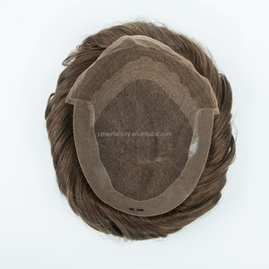 Prothèse capillaire courte pour hommes en dentelle française intégrale - Product Image 2