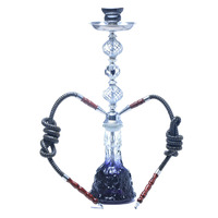 Narguilé arabe double tube ensemble grande taille narguilé pot décoratif 2 tuyaux Base en verre outil de fumer narguilé chicha tuyaux Shisha ensemble