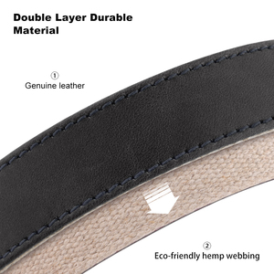 Umwelt freundliches Hanf Haustier Echtes Leder halsband Massives Muster Bronze Schnalle Hunde halsband Langlebige Doppels ch ichten - Product Image 2