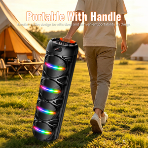 Système de haut-parleurs de fête 4x8,5 pouces avec LED RGB, Bluetooth 5.3, liaison TWS, pour extérieur, DJ, avec woofers, USB, TF, AUX, FM, pour la maison et le karaoké familial - Product Image 1