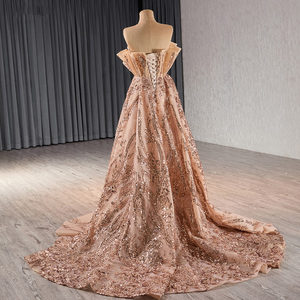 ชุดราตรีหรูหราประดับลูกปัดระยิบระยับ แต่งระบาย ผ้าลูกไม้สไตล์ซาอุดิอาระเบีย สำหรับผู้หญิง ชุดออกงานพรอม ชุดราตรีคนดัง รุ่น Rsm222217 - Product Image 2