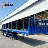 Semi-remorque plateau porte-conteneurs 3 essieux avec système de verrouillage pour le transport de conteneurs, transport de marchandises lourdes, utilisation dans l'exploitation minière en Amérique du Sud