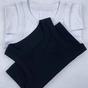 Gran oferta, chaleco acanalado de Fitness para hombre, camiseta sin mangas ajustada musculosa de algodón 100% con logotipo personalizado, estilo Formal transpirable - Product Image 5