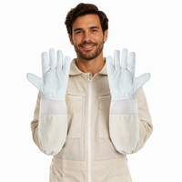 Nouveaux gants d'apiculture blancs en toile et peau de mouton, manches longues, protection, garantie 1 an pour les apiculteurs