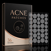 Patchs anti-acné invisibles en hydrocolloïde de qualité médicale 100 % OEM 36 points ronds, ultra-fins et transparents pour le visage, marque privée