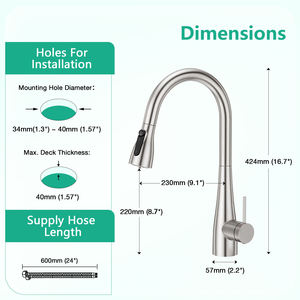 3 Way Pull Out Kitchen Faucet Stainless Steel Ceramic Valve Core Warranty 5 years - Product Image 5
