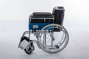 Silla de Ruedas Plegable Portátil, Scooter Manual con Marco de Acero Cromado para Personas Mayores y con Discapacidad - Product Image 4