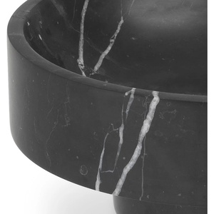 Mangkuk Batu Marmer Hitam <span class=keywords><strong>Marquina</strong></span> dengan Alas - Product Image 5