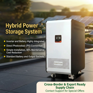 Aibei - Inversor de Energía Solar Híbrido Todo en Uno de 48 V, 6,6 KW, 10 KWh, Batería de Litio LiFePO4 de Acero Galvanizado de 138 Kg - Product Image 1
