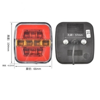 Feu arrière combiné carré à LED, clignotant, frein, stop, avec cadre chromé, 12V 24V, étanche, pour camion, remorque, fourgon, bateau, caravane
