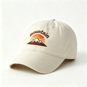 Gorra de Béisbol Ajustable de Algodón con Bordado de Atardecer en la Montaña, Sombrero Transpirable para Senderismo, Correr y Actividades al Aire Libre - Product Image 2