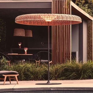 Lámpara de Suelo para Exteriores de Mimbre Tejido, Luz Solar para Jardín, Patio, Balcón, Iluminación de Paisaje - Product Image 4