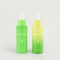 Flacon compte-gouttes en verre opale de 30 ml, qualité supérieure, vert vif et dégradé vert-jaune, avec pulvérisateur