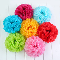 Personnalisé Décoration De Fête Mariage Anniversaire Fête Papier Pom Pom Boule de Nid D'abeilles De Papier De Lanterne de Papier Pompon Boule Fournitures De Fête