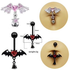 Piercing de acero inoxidable flotante negro <span class=keywords><strong>Gaby</strong></span>, joyería para el vientre, anillos para el ombligo personalizados, joyería para el cuerpo de alta calidad - Product Image 1